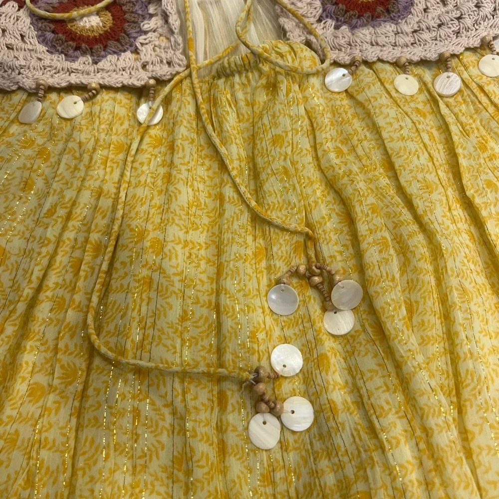 Zara Yellow and Cream Crochet Dress - Picture 9 of 9
